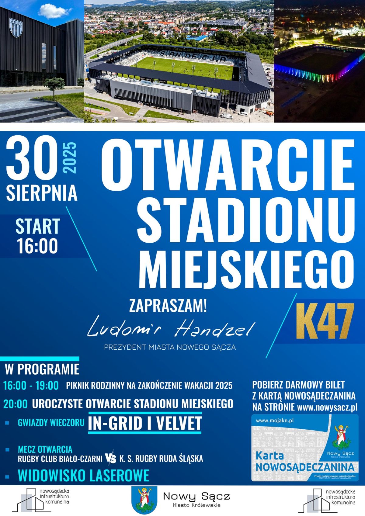 aktualność: Otwarcie STADIONU MIEJSKIEGO z Kartą Nowosądeczanina!
